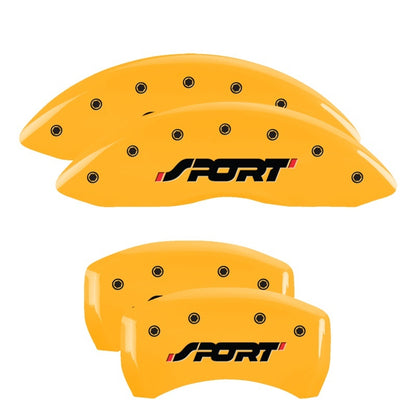 MGP 4 Caliper Covers Engraved Front & Rear MGP Yellow finish black ch