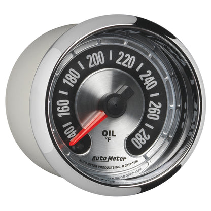 Autometer American Muscle 2-1/16in Full Sweep Electric Digital Stepper 140-280 Deg F Oil Temp Gauge