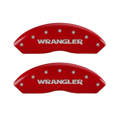 MGP 4 Caliper Covers Engraved Front & Rear Hemi Red finish silver ch