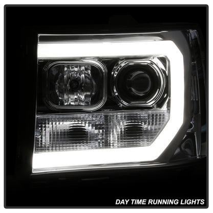 Spyder GMC Sierra 1500/2500/3500 07-13 V2 Projector Headlights - Chrome PRO-YD-GS07V2-LBDRL-C