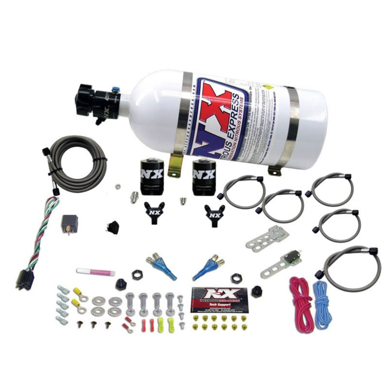 Nitrous Express Dual Nozzle Sport Compact Nitrous Kit (35-50-75HP) w/10lb Bottle