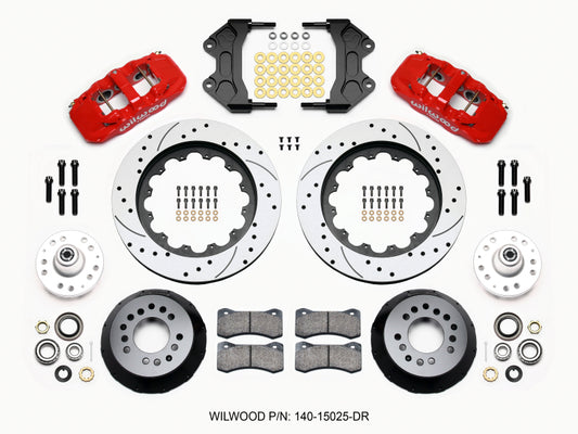 Wilwood AERO6 Front Hub Kit 15.00 Drilled-Red WWE ProSpindle