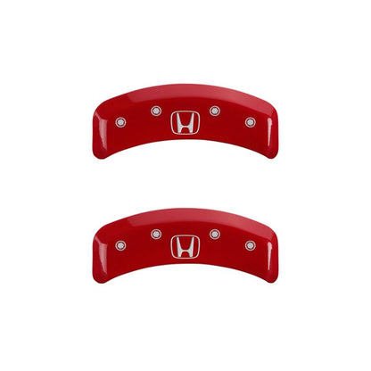 MGP 4 Caliper Covers Engraved Front Honda Engraved Rear H Logo Red finish silver ch