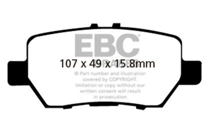 EBC 05-08 Acura RL 3.5 Greenstuff Rear Brake Pads