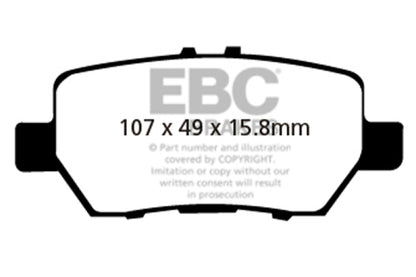 EBC 05-08 Acura RL 3.5 Yellowstuff Rear Brake Pads