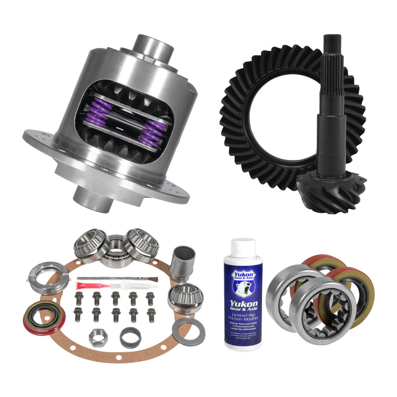 Yukon 8.2in GM 3.08 Rear Ring & Pinion Install Kit 28 Spline Positraction 2.25in Axle Bearings