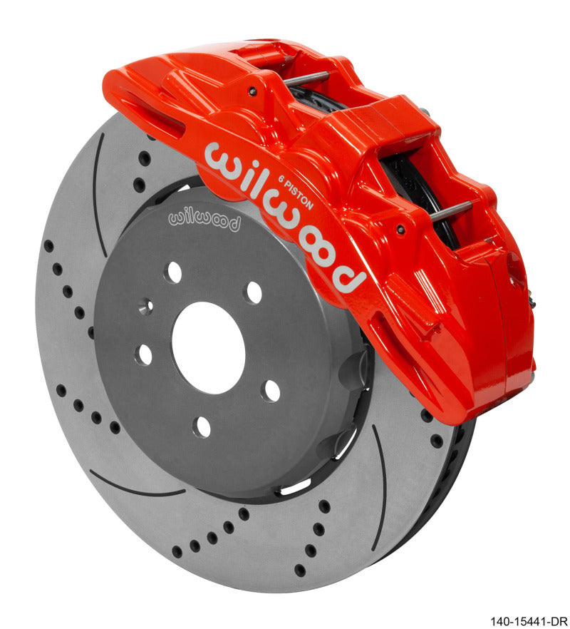 Wilwood SX6R Front Brake Kit 15in SRP Drilled/Slotted Rotor - Red