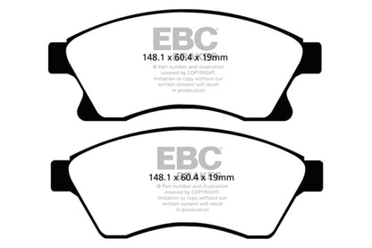 EBC 11+ Chevrolet Cruze 1.4 Turbo (10.9 inch front rotor) Greenstuff Front Brake Pads