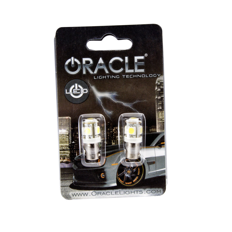 Oracle BA9S 5 LED 3 Chip Bayonet Bulbs (Pair) - White