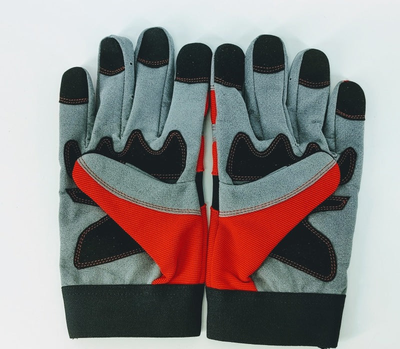 Granatelli Medium Mechanics Work Gloves - Red/Gray/Black