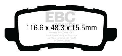 EBC 13+ Acura RLX 3.5 Redstuff Rear Brake Pads