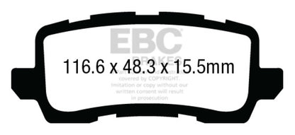 EBC 13+ Acura RLX 3.5 Ultimax2 Rear Brake Pads