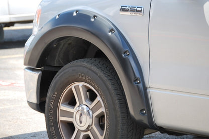 Lund 04-08 Ford F-150 (No Stepside) RX-Rivet Style Smooth Elite Series Fender Flares - Black (4 Pc.)