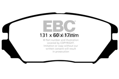 EBC 08-09 Hyundai Azera 3.3 Greenstuff Front Brake Pads