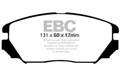 EBC 08-09 Hyundai Azera 3.3 Ultimax2 Front Brake Pads