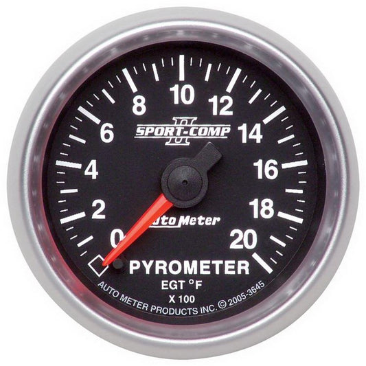 Autometer Sport-Comp II Full Sweep Electronic 52mm 0-2000 degree F Pyrometer Gauge