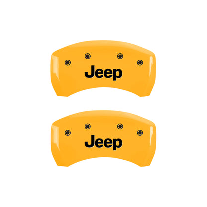 MGP 4 Caliper Covers Engraved Front & Rear JEEP Yellow finish black ch