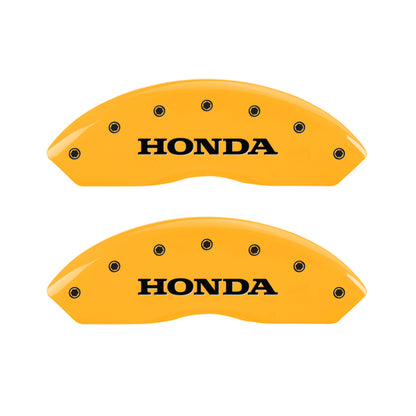 MGP 4 Caliper Covers Engraved Front & Rear Honda Yellow Finish Black Char 2006 Honda Accord