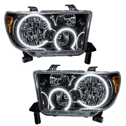 Oracle 07-11 Toyota Tundra Pre-Assembled Headlights - Black Housing - White SEE WARRANTY
