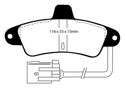 EBC 95-00 Ford Contour 2.0 Yellowstuff Rear Brake Pads