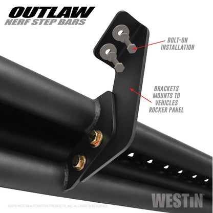 Westin 15-19 Ford F-150 SuperCrew / 17-19 Ford F-250/350 Crew Cab Outlaw Nerf Step Bars