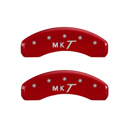 MGP 4 Caliper Covers Engraved Front Lincoln Engraved Rear MKT Red finish silver ch