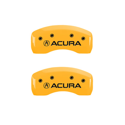 MGP 4 Caliper Covers Engraved Front & Rear Acura Yellow Finish Black Char 2017 Acura ILX