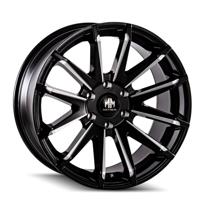 Mayhem 8109 Crossfire 22x9.5 / 6x139.7 BP / 25mm Offset / 106mm Hub Black w/ Milled Spokes Wheel