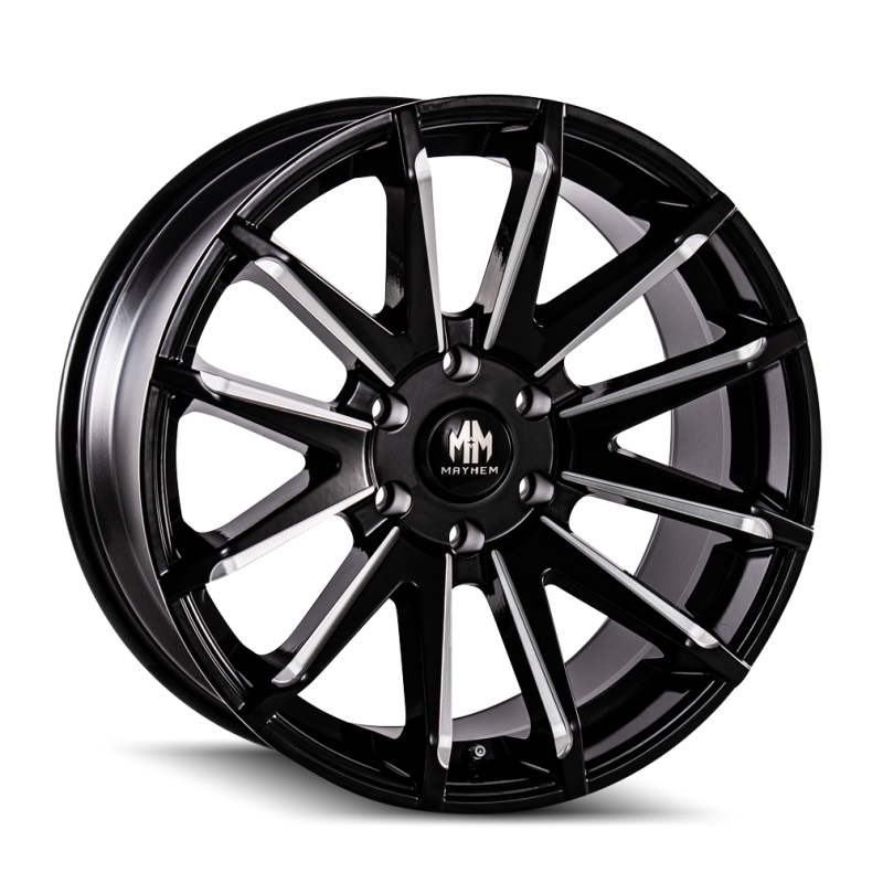 Mayhem 8109 Crossfire 20x9.5 / 6x139.7 BP / 10mm Offset / 106mm Hub Black w/ Milled Spokes Wheel