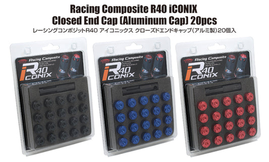Project Kics 12x1.25 R40 Iconix Aluminum Cap Set - Black (20 Pcs)