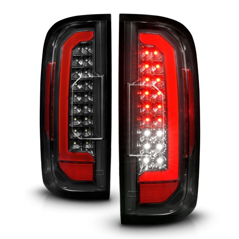 ANZO 15-21 GMC Canyon Full LED Taillights w/ Red Lightbar Black Housing/Clear Lens