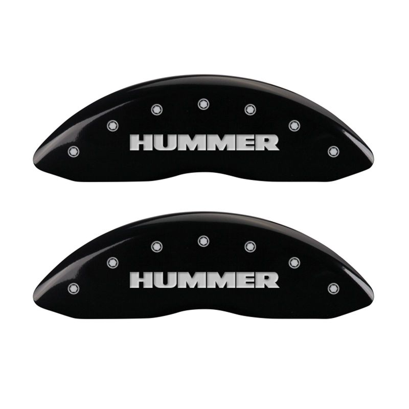 MGP 4 Caliper Covers Engraved Front & Rear Hummer Black finish silver ch