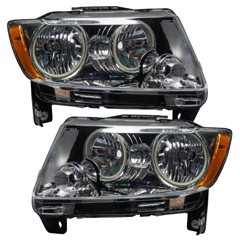 Oracle 11-13 Jeep Grand Cherokee Pre-Assembled Halo Headlights (Non HID) Chrome - Blue SEE WARRANTY