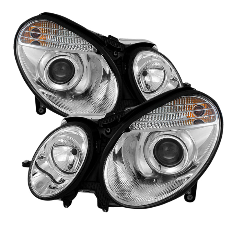 Spyder Mercedes Benz E-Class 03-06 Projector Headlights Halogen Model Only- Chrm PRO-YD-MBW21103-C