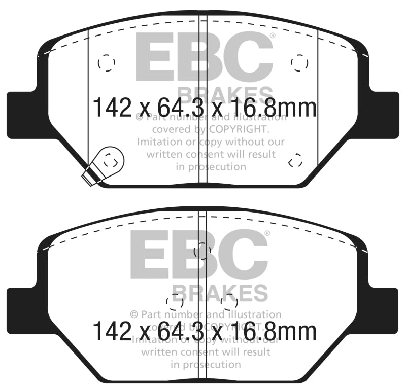 EBC 2018+ Chevrolet Equinox 1.5L Turbo (J17) Greenstuff Front Brake Pads