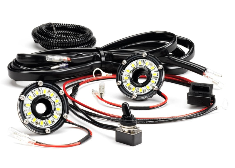 KC HiLiTES Cyclone 2in. LED Universal Under Hood Lighting Kit (Incl. 2 Cyclone Lights/Switch/Wiring)