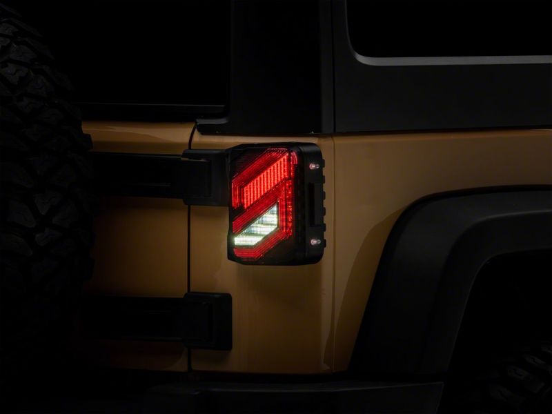 Raxiom 07-18 Jeep Wrangler JK Axial Series Trident LED Tail Lights- Blk Housing (Smoked Lens)