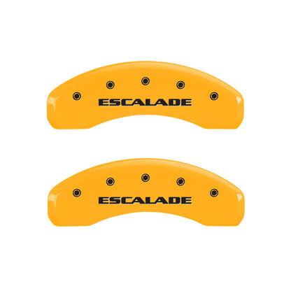 MGP 4 Caliper Covers Engraved Front & Rear Escalade Yellow finish black ch