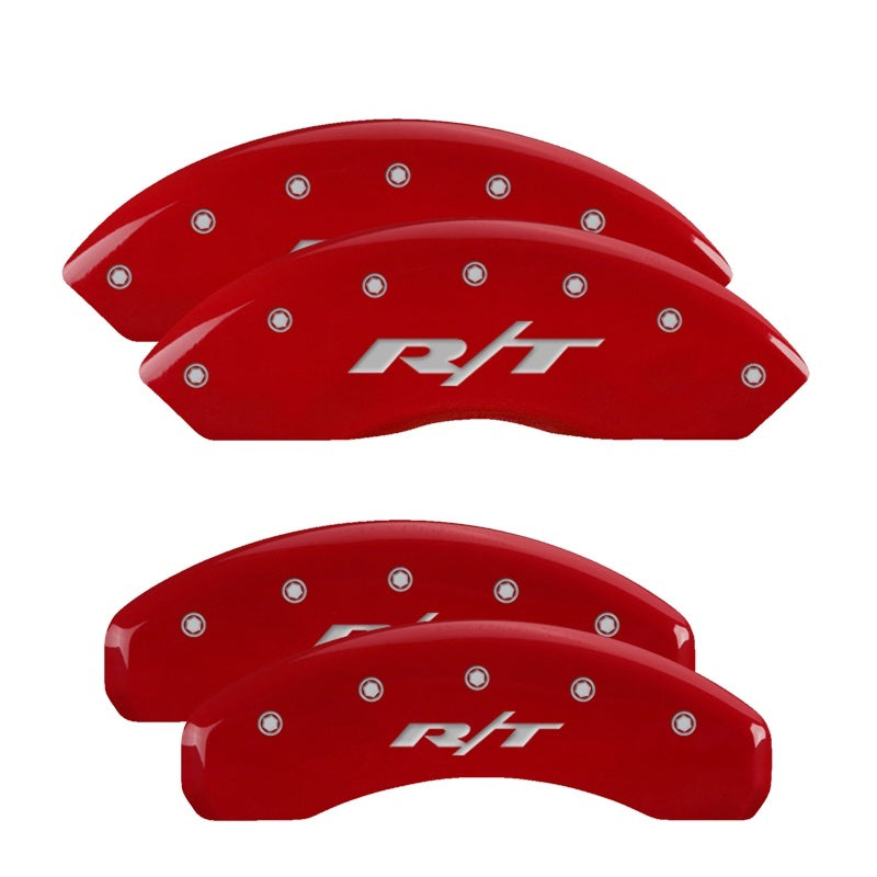 MGP 4 Caliper Covers Engraved Front & Rear RT Red finish silver ch