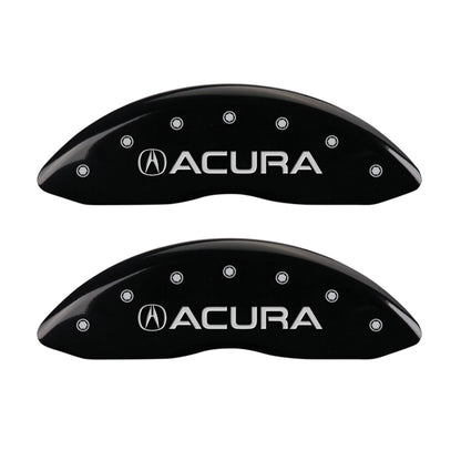 MGP 4 Caliper Covers Engraved Front & Rear Acura Black Finish Silver Char 2017 Acura MDX