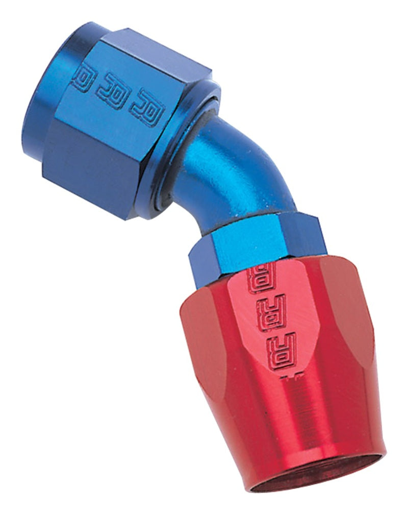 Russell Performance -20 AN Red/Blue 45 Degree Full Flow Hose End