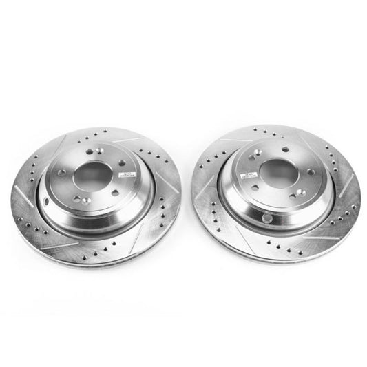 Power Stop 11-16 Hyundai Equus Rear Evolution Drilled & Slotted Rotors - Pair