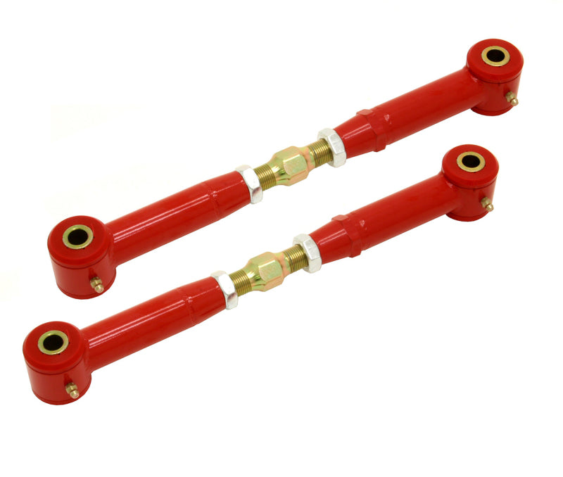 BMR 10-15 5th Gen Camaro Rear Adj. Toe Rods (Polyurethane) - Red