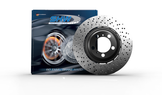 SHW 08-14 Mercedes-Benz CL63 AMG Front Dimpled Lightweight Brake Rotor (2214211312-64)