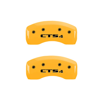 MGP 4 Caliper Covers Engraved Front Cadillac Rear CTS4 Yellow Finish Black Char 2005 Cadillac CTS