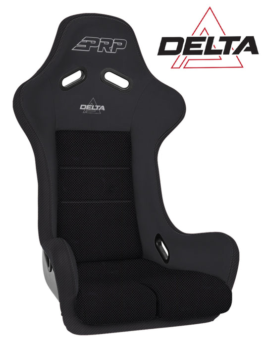 PRP Delta Composite Seat- Black (PRP Silver Outline/Delta Silver- Black Stitching)