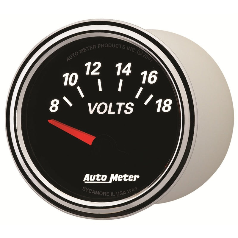 Autometer Designer Black II 52mm 18V Voltmeter Gauge