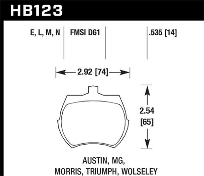 Hawk 64-70 Austin Healey Sprite Front ER-1 Brake Pads