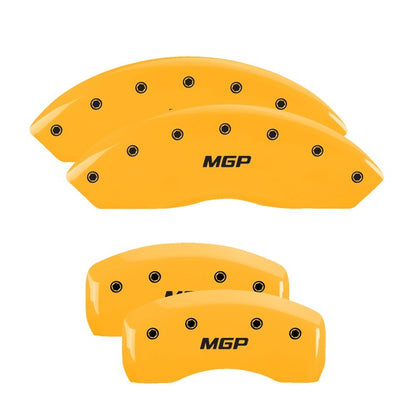 MGP Front set 2 Caliper Covers Engraved Front i-Vtec Yellow finish black ch