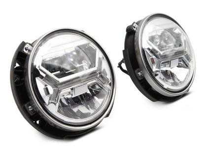 Raxiom07-18 Jeep Wrangler JK LED Halo Projector Headlights- Chrome Housing (Clear Lens)